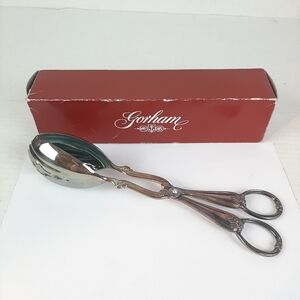 🔥Gorham Heritage Antique Italy Silver Plate Salad Serving Tongs